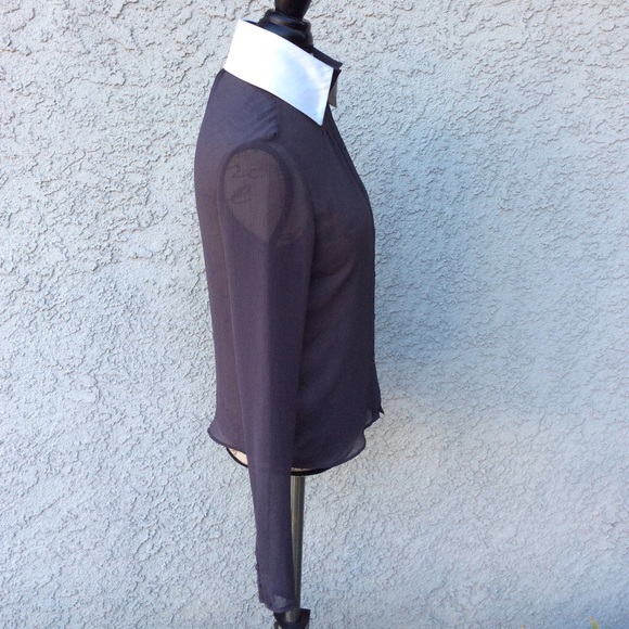 Vintage Macy’s Karl Lagerfeld for Impulse Button Down Shirt Iconic High Neck XS - Picture 4 of 6